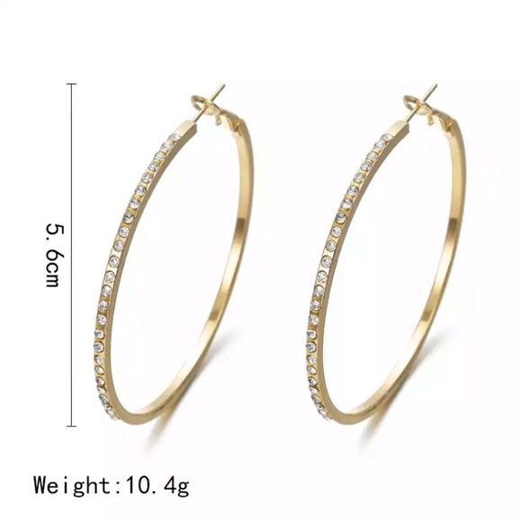 Gold Tone Hoop Earrings - Picture 2 of 3